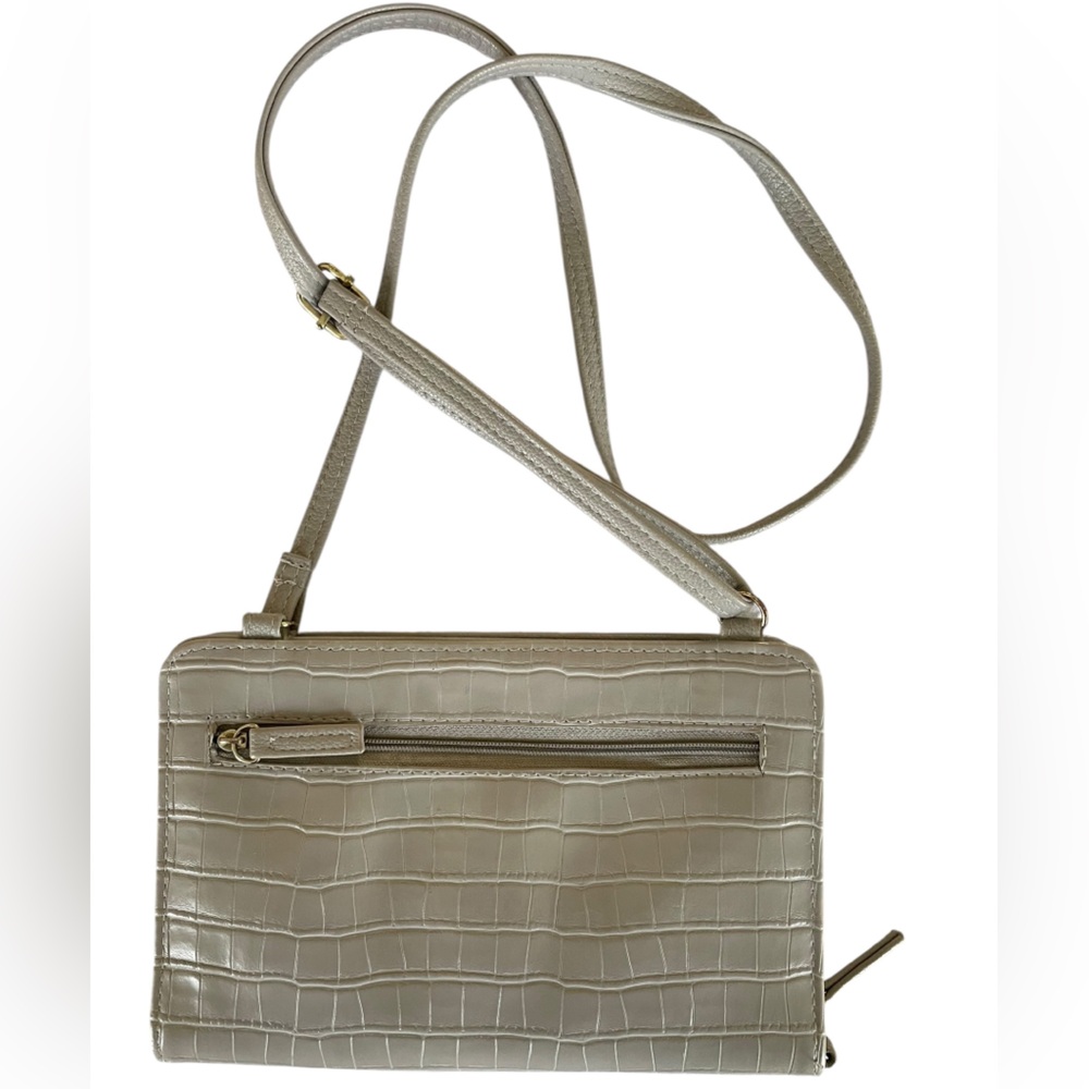 TAUPE GREY TRAVEL ORGANIZER CROSSBODY PURSE - Picture 3 of 16
